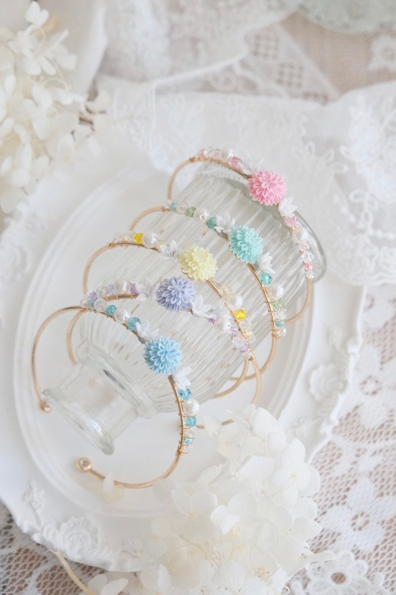 紫式 细工花剑菊手镯 - 手链/手环 - 丝．绢 多色