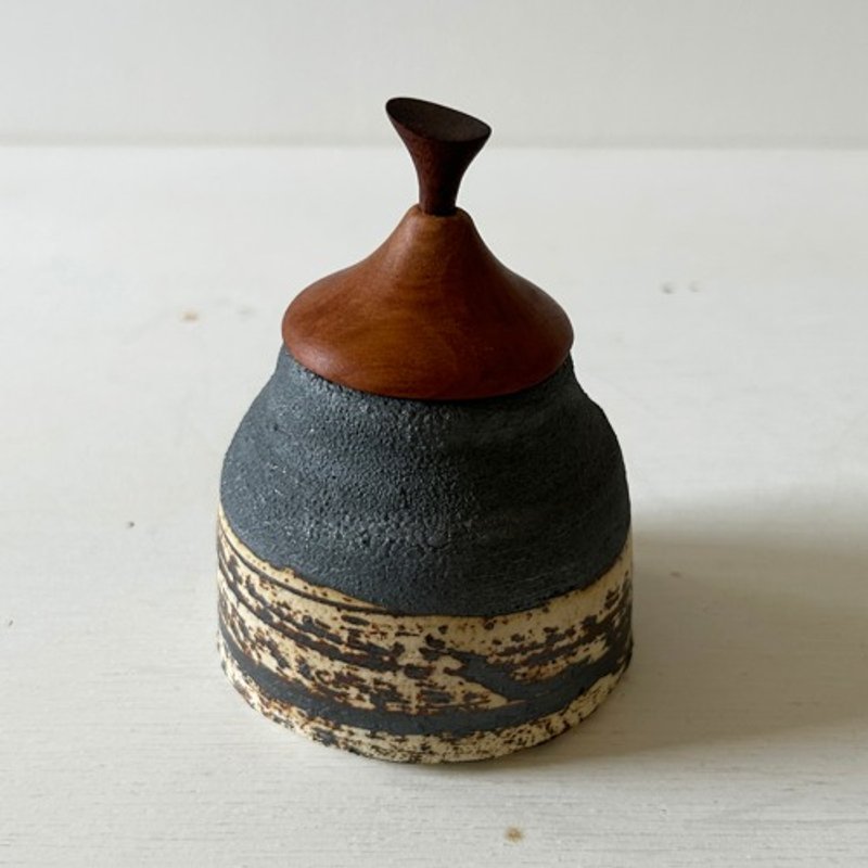 广口/烧岛 - 调味罐/酱料瓶 - 陶 灰色