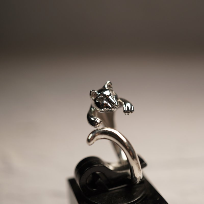 动物猫 261 - 戒指 - 其他金属 银色