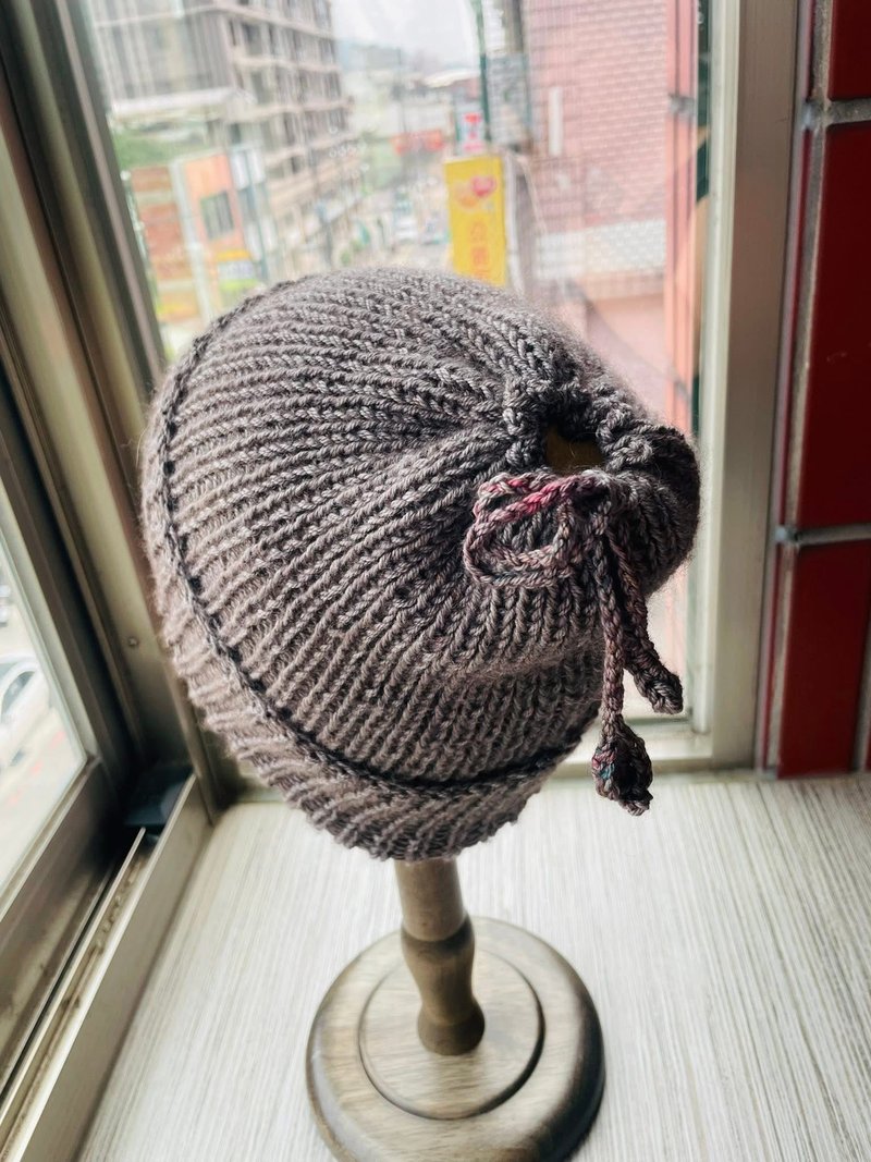革物制织丨爱尔兰绝美手染线_脖围毛帽两用款_工业银灰 - 帽子 - 羊毛 