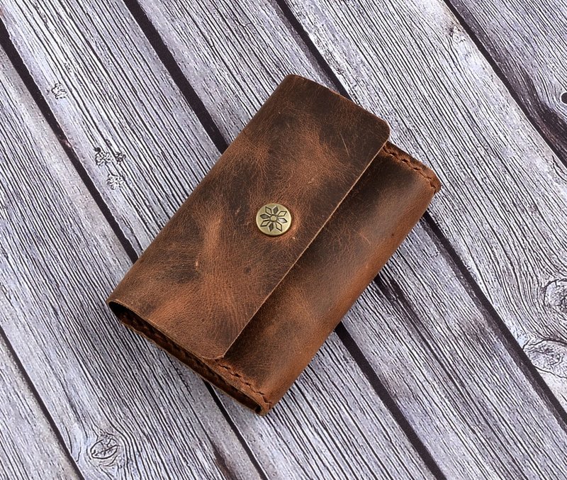 U6.JP6手工皮件-纯手工制进口牛皮-简易钱包/万用钱包(男女适用) - 皮夹/钱包 - 真皮 咖啡色