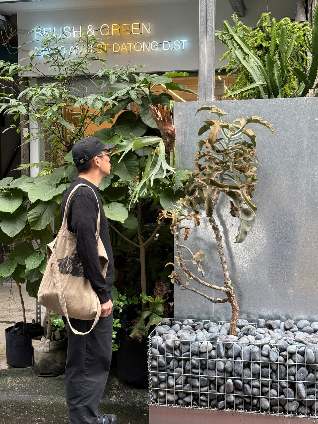 2way tote 肩背 斜背两用袋 - 侧背包/斜挎包 - 棉 卡其色