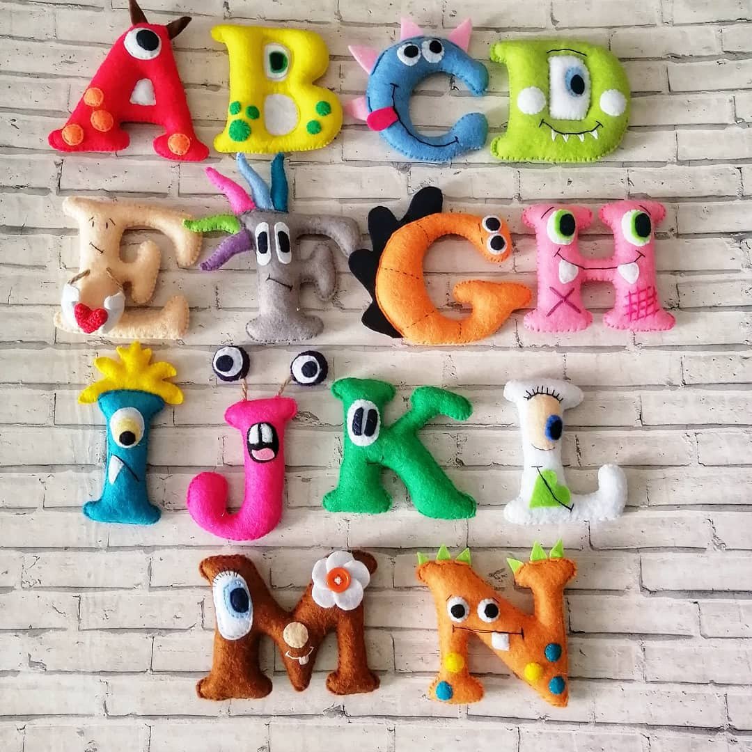 英文字母, 字母怪物, 儿童字母玩具, 软字母, ABC玩具 - 玩具/玩偶 - 环保材料 多色