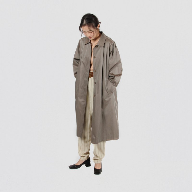 【蛋植物古着】雨露书院毛里古着风衣 - 女装西装外套/风衣 - 聚酯纤维 