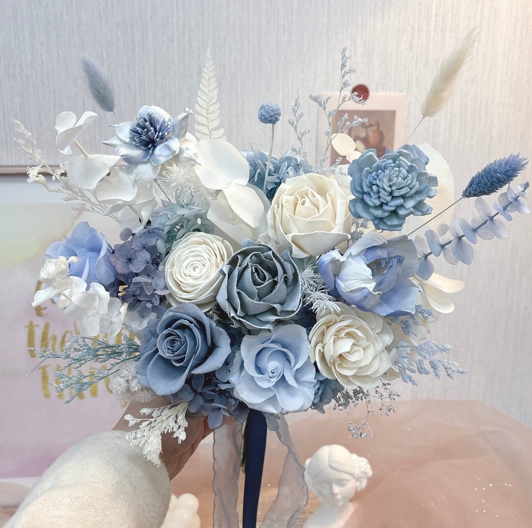 【婚礼捧花】海洋白沙永生捧花 干燥花 情人节 Yuflorist - 干燥花/捧花 - 植物．花 多色