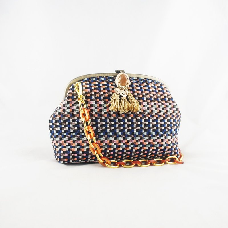 【经典系列】摩洛哥流苏 - 侧背包/斜挎包 - 棉．麻 橘色