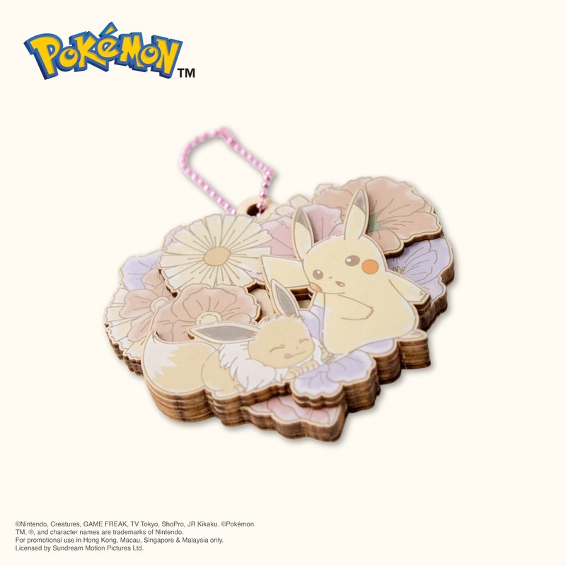 Pokémon便携镜子 - 花儿 - 彩妆刷具/镜子/梳子 - 木头 粉红色