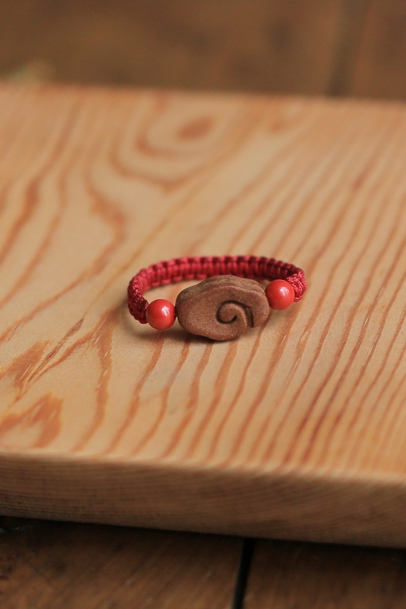 壹染指香品 | 祥云 帝王砂 编绳戒指 | 天然和合香 - 戒指 - 植物．花 