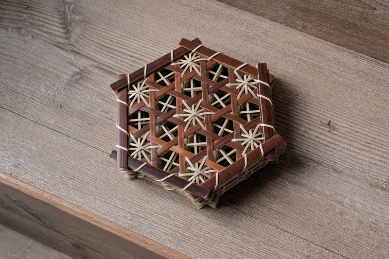 手工竹编 隔热垫_烟熏棕 - 杯垫 - 竹 咖啡色