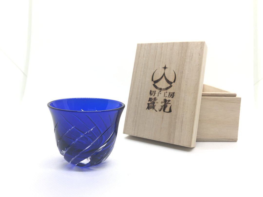 Guinomi / Kazejin - 酒杯/酒器 - 玻璃 蓝色