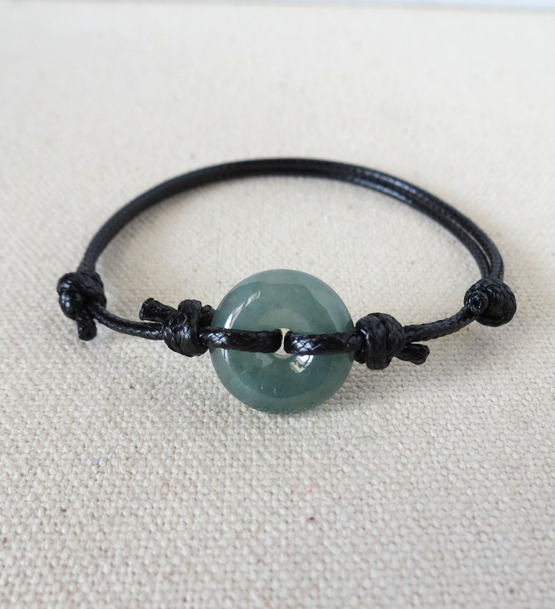 本命年【平安·如意】平安扣翡翠韩国蜡线手链BF1-1*招财、防小人 - 手链/手环 - 宝石 绿色