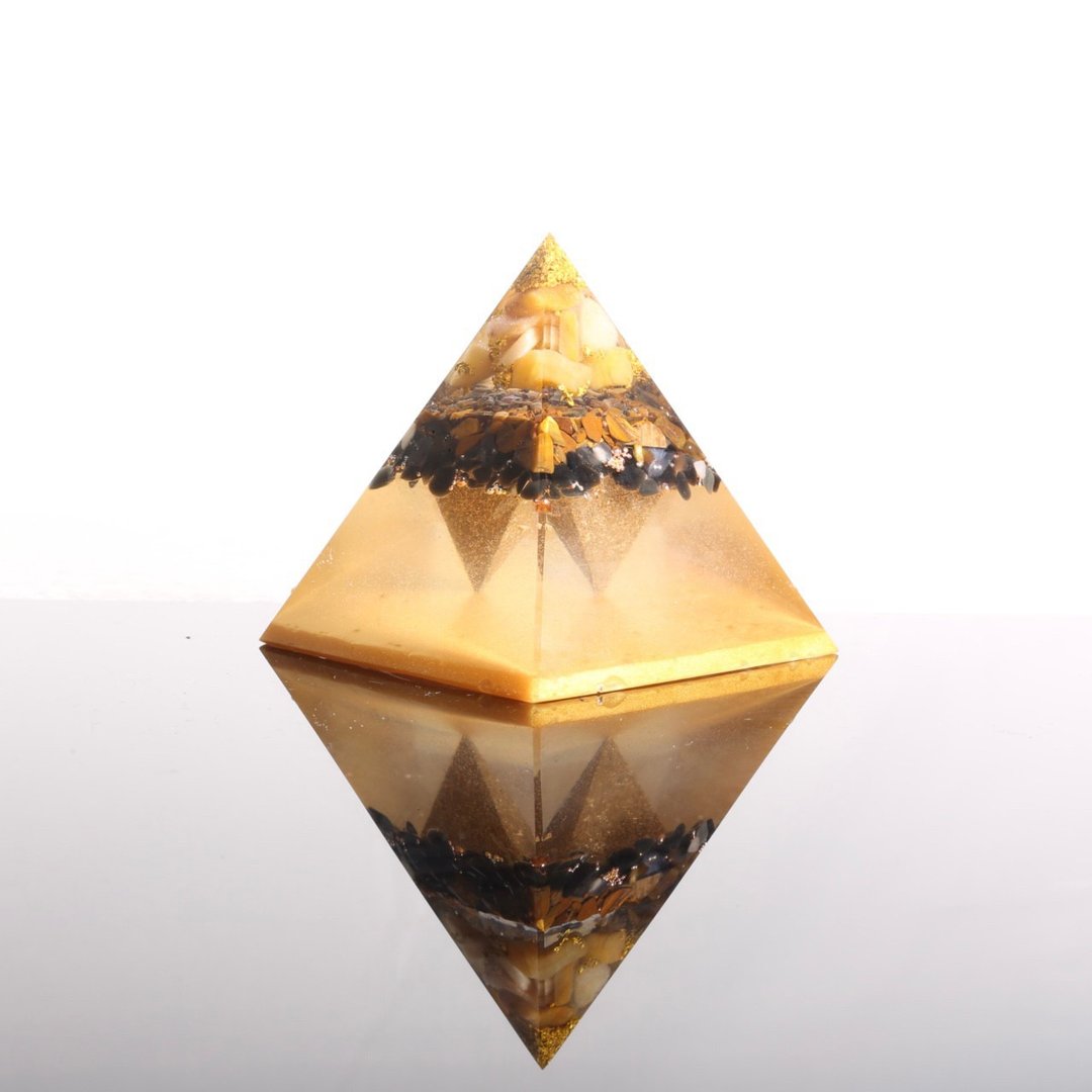 【定制化礼物】金沙铺地-金运奥刚大型金字塔-开运招财透明系极简 - 摆饰 - 玉石 金色