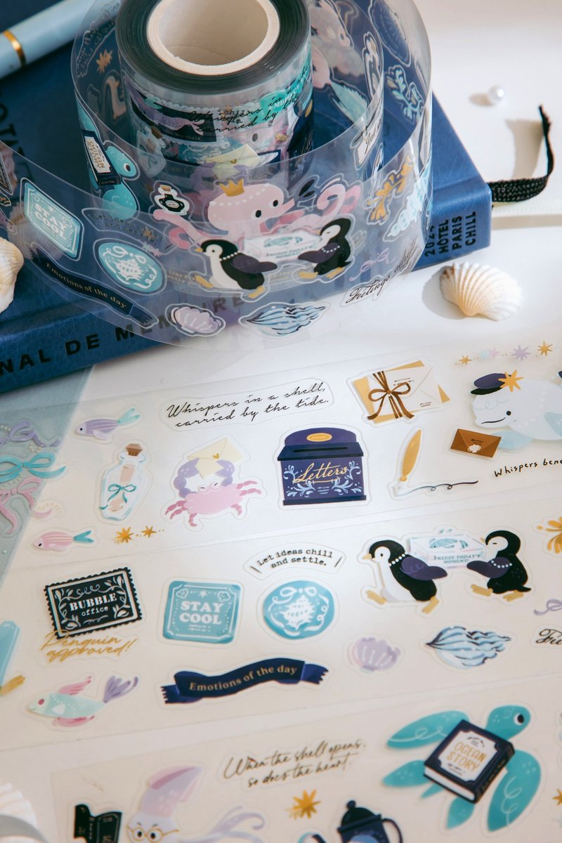 割型亮面PET胶带(特油含离型纸) - 泡泡事务所 - 纸胶带 - 纸 蓝色