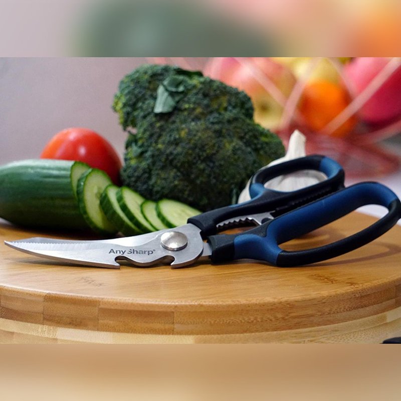 AnySharp 5合1多用途料理剪刀 / 蓝+黑 - 菜刀/刀架 - 不锈钢 蓝色