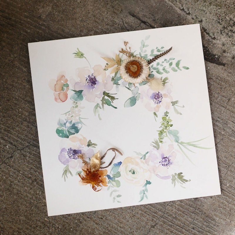 花花视界层层叠-花环水彩 - 插画/绘画/写字 - 其他材质 