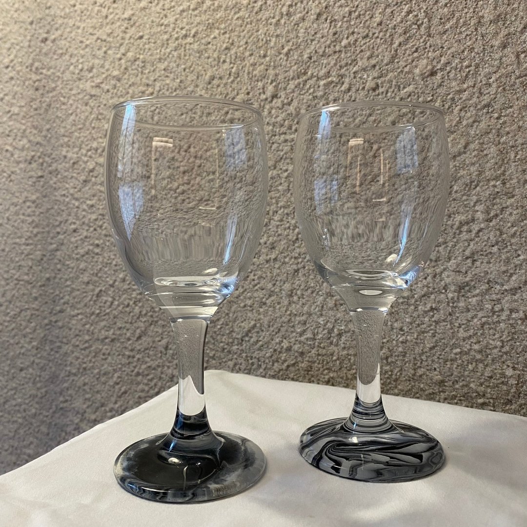【 漩光之刻 | 墨雾灰 】手作葡萄酒杯 红酒杯 2入 - 酒杯/酒器 - 玻璃 