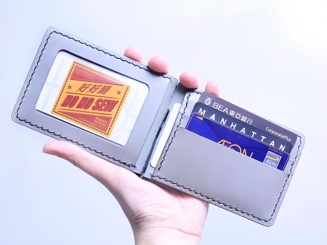 3咭位1相位钞票夹 好好缝 皮革DIY材料包 简约短夹 银纸夹 实用 - 皮件 - 真皮 灰色