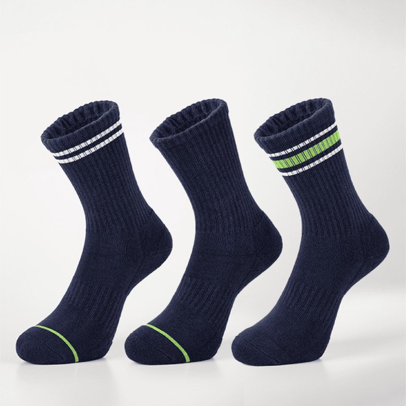 自由拼图(单支入) - 丈青(F) - 袜子 - 棉．麻 蓝色