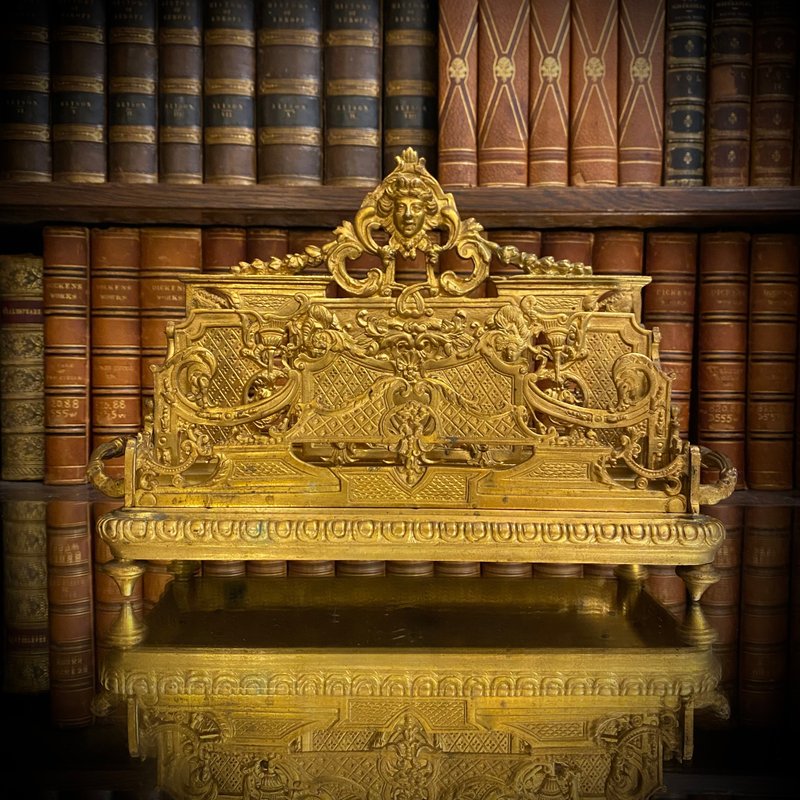 法国珍藏逸品 新古典风格 青铜鎏金大型三层信件架 - 置物架/篮子 - 贵金属 