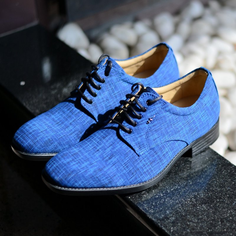 MIT 【轻量极动能绅士鞋-蓝】绅士鞋 德比鞋 防滑 耐磨 高支撑 - 男款休闲鞋 - 其他人造纤维 蓝色