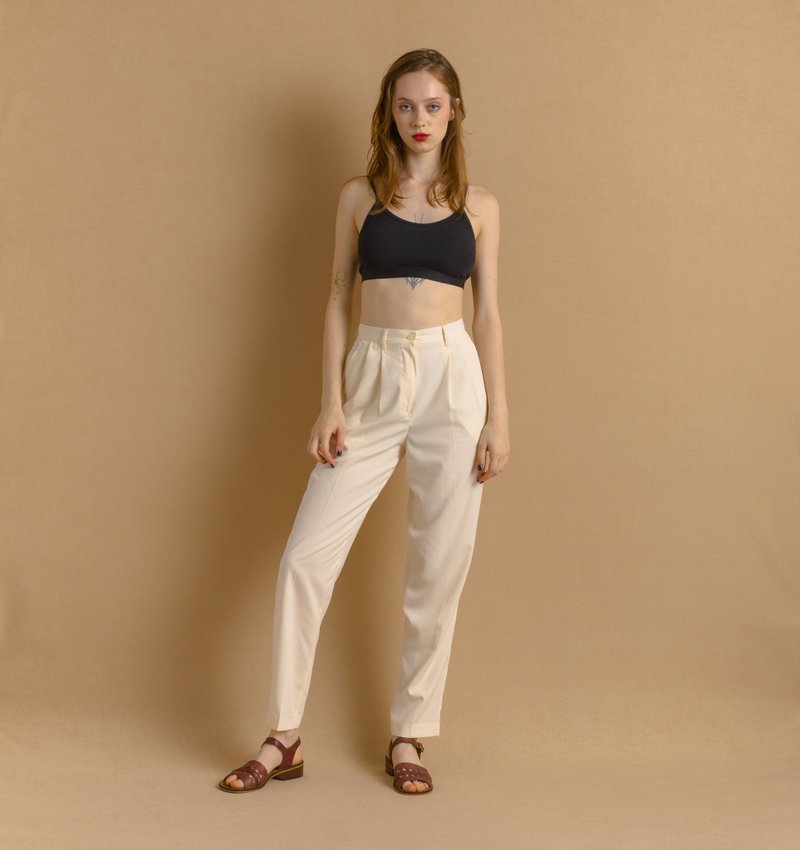 United Colors of Benetton 古着 90s 直筒经典裤 7873 - 女装长裤 - 其他材质 白色