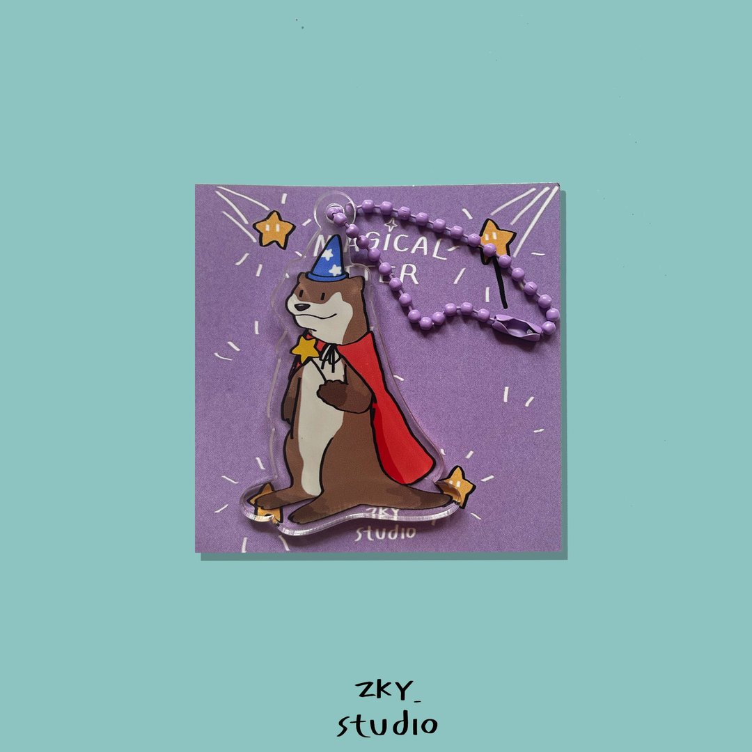 Magical Otter 压克力钥匙圈 - 吊饰 - 压克力 紫色