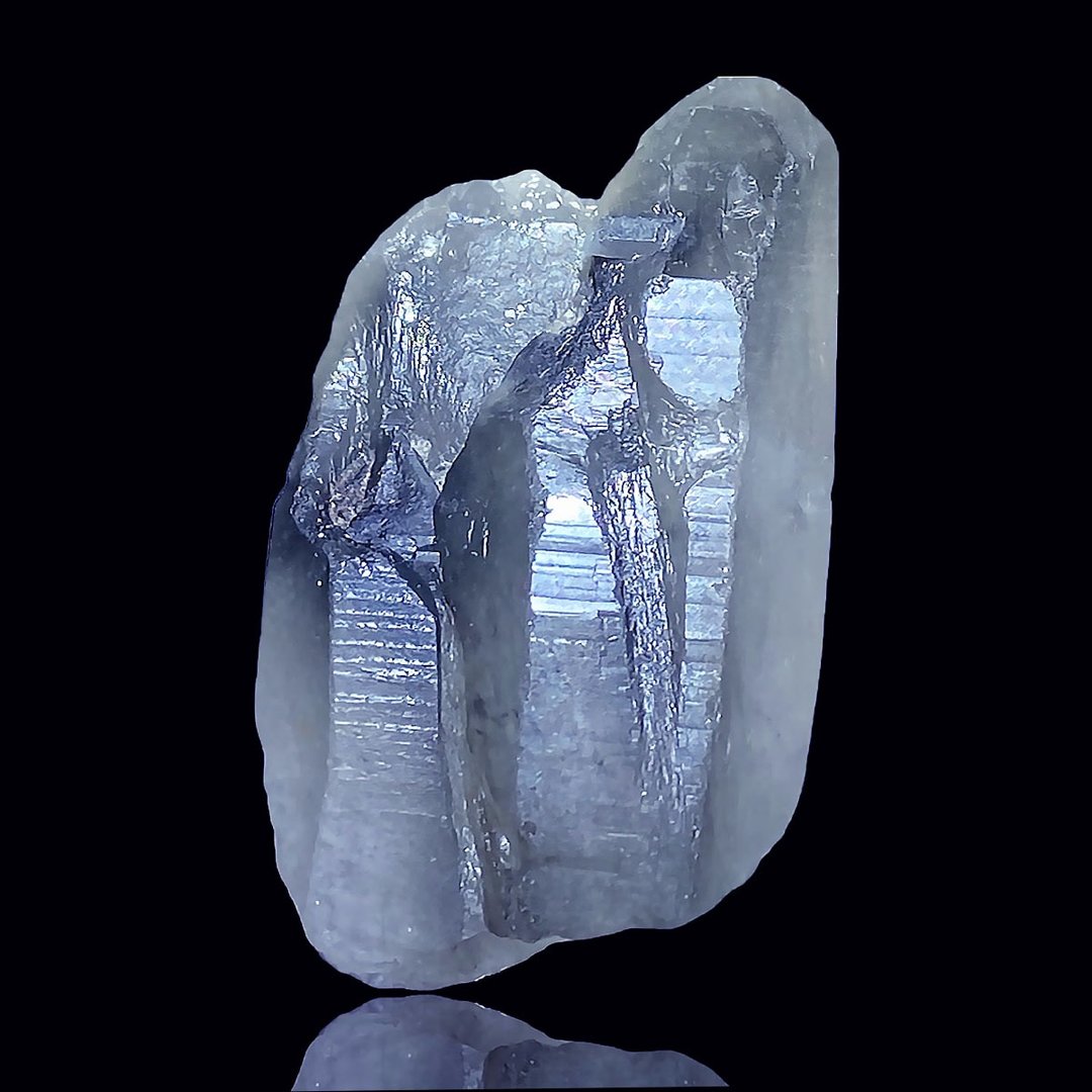 蓝兔毛水晶 顶级稀有蓝灰兔毛晶 原矿石 蓝兔毛晶 蓝兔毛水晶绕线 - 摆饰 - 水晶 灰色