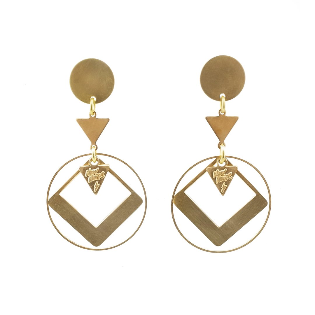 NEW NOISE 音乐饰品实验所-小空间耳环  Small space earrings - 耳环/耳夹 - 其他金属 咖啡色
