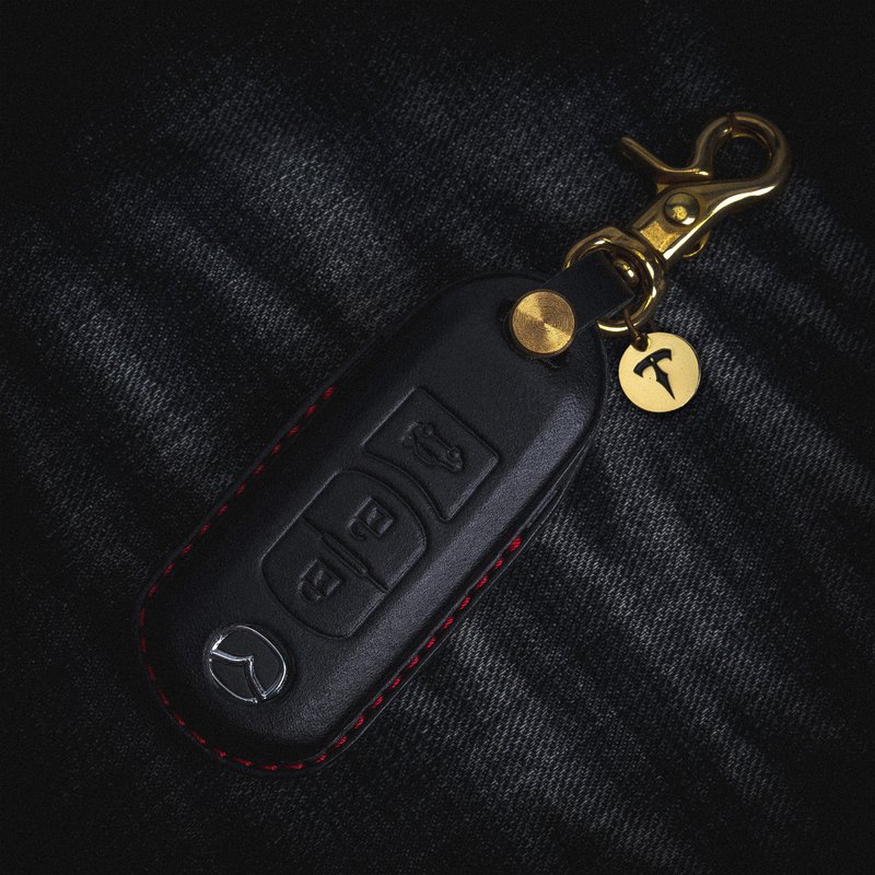 【现货版】马自达 Mazda Mazda3 Mazda6 CX30 CX3 汽车钥匙皮套 - 钥匙链/钥匙包 - 真皮 黑色
