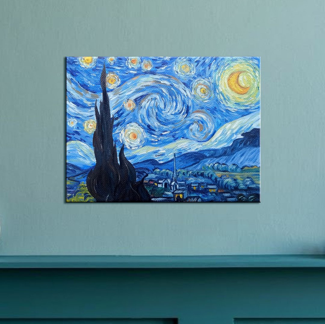 星夜 风景挂画 手绘绘画 梵高 家居装饰画 装饰画 居家生活 - 海报/装饰画/版画 - 其他材质 蓝色