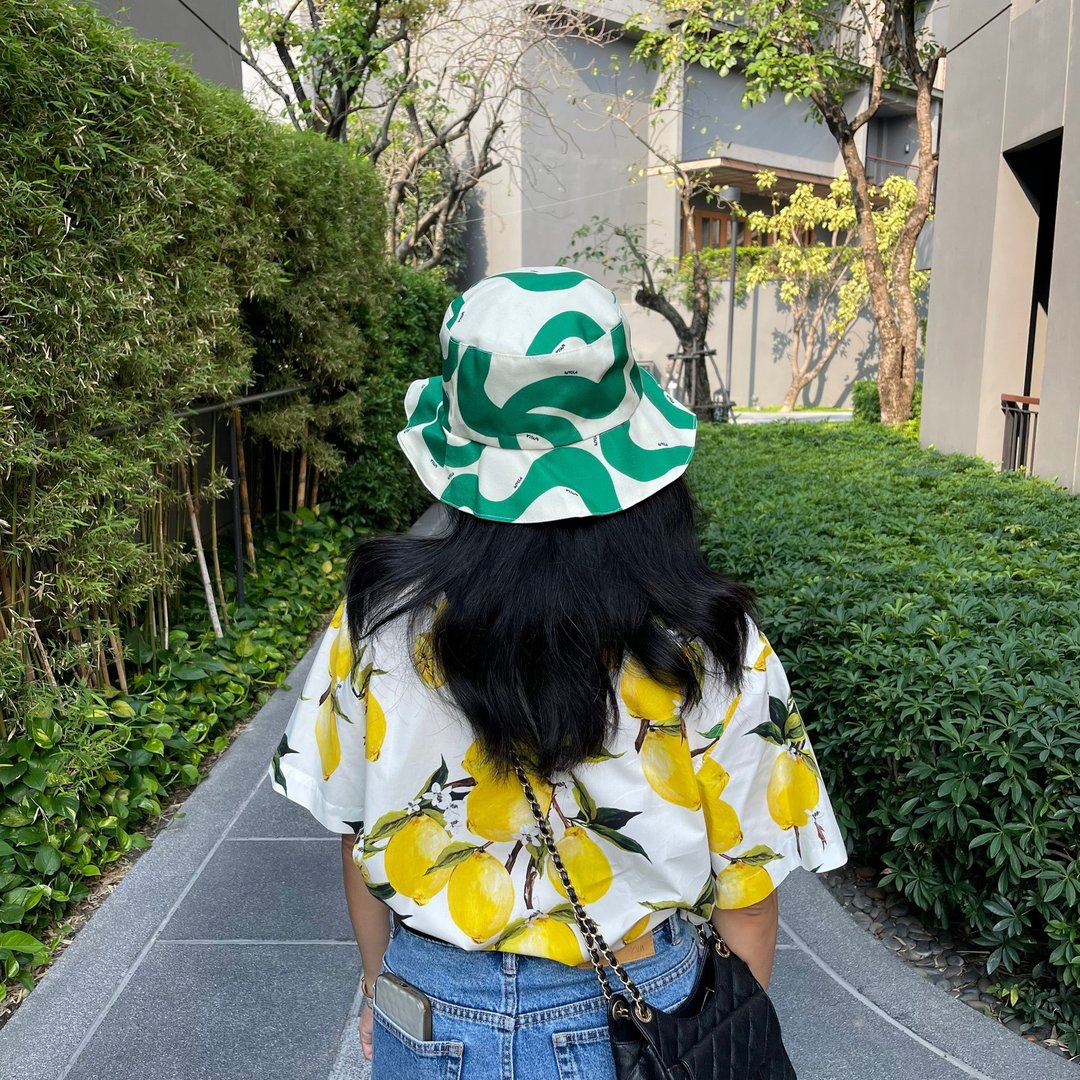 Wyllabrand Green tea churros Bucket hat - 帽子 - 其他材质 绿色