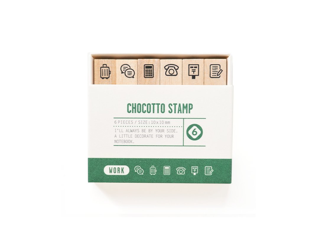 CHOCOTTO STAMP - WORK -  工作 - - 印章/印台 - 木头 绿色