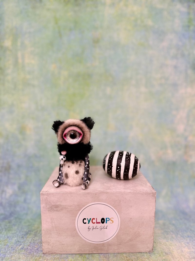 可爱的作者手工制作的熊猫； ooak 艺术家泰迪熊；怪物_定制！ - 玩偶/公仔 - 其他金属 黑色