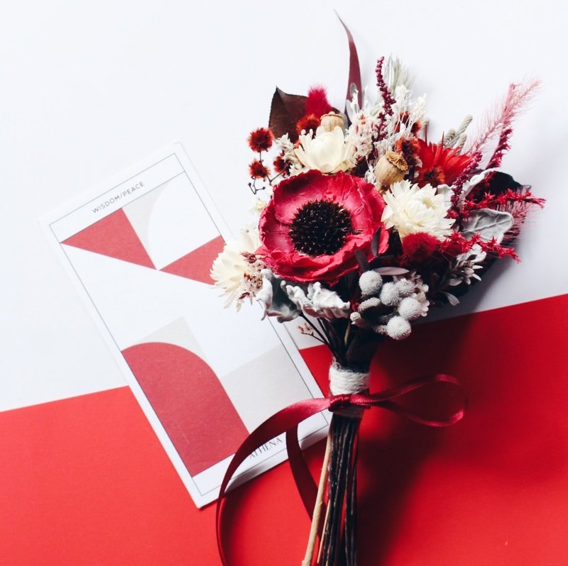 Dry Flower Bouquet!!【智慧女神-Athena】干燥花 TFC花束 花束 - 干燥花/捧花 - 植物．花 红色