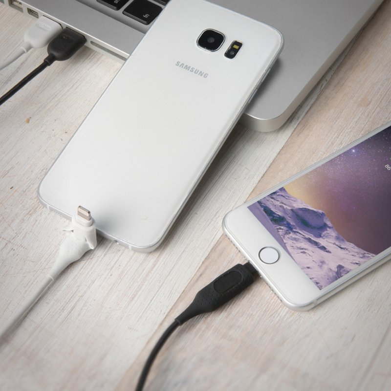 Bone 蹦克 / 二合一双头充电线 ( Lightning / micro USB ) - 黑 - 充电宝/传输线 - 硅胶 多色