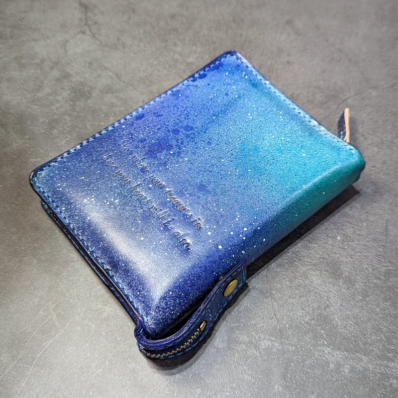 【定制】皮革书套-圣经书衣(袖珍型)/刻字/手作 - 书衣/书套 - 真皮 蓝色