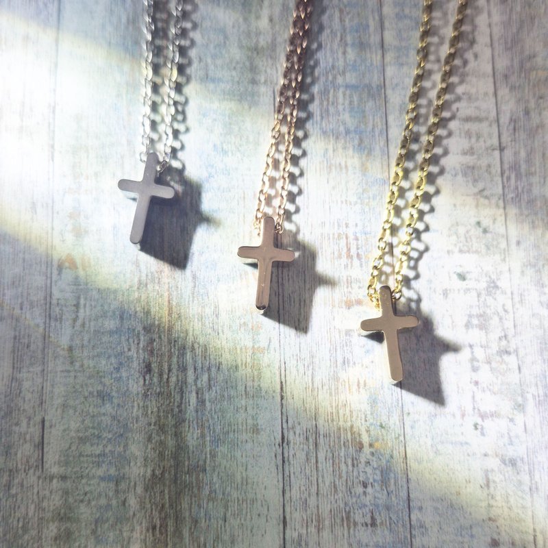 【比法一生】白钢项链—小小信仰   十字架项链 - 项链 - 不锈钢 银色