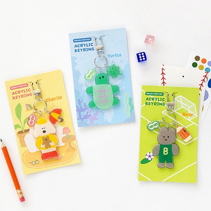 Romane Brunch Brother压克力钥匙圈吊饰Ver.Friends - 钥匙链/钥匙包 - 塑料 