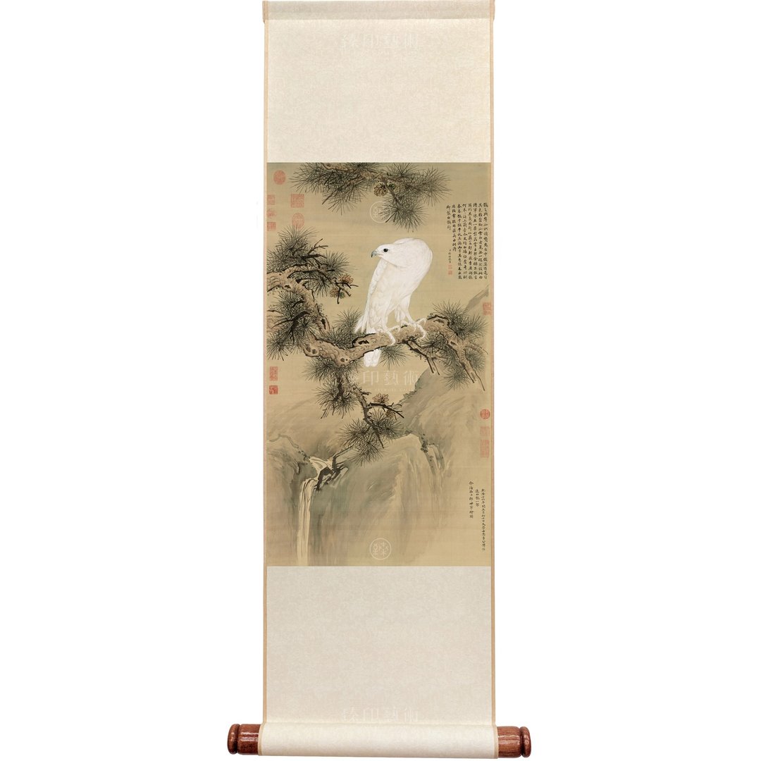 【Mini轴】清 郎世宁 白鹘图(M) | 故宫典藏 | 艺术挂轴 - 海报/装饰画/版画 - 纸 白色