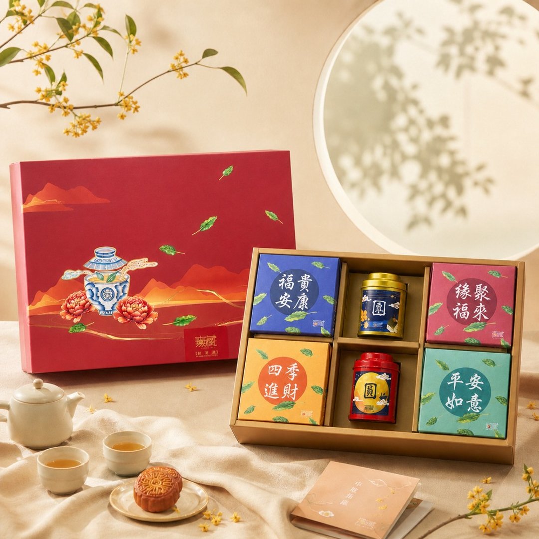 M3【无藏】中秋公益澎湃茶包 + 茶食礼盒【岁岁团圆】(2 茶 +4 茶食) - 零食/点心 - 新鲜食材 多色
