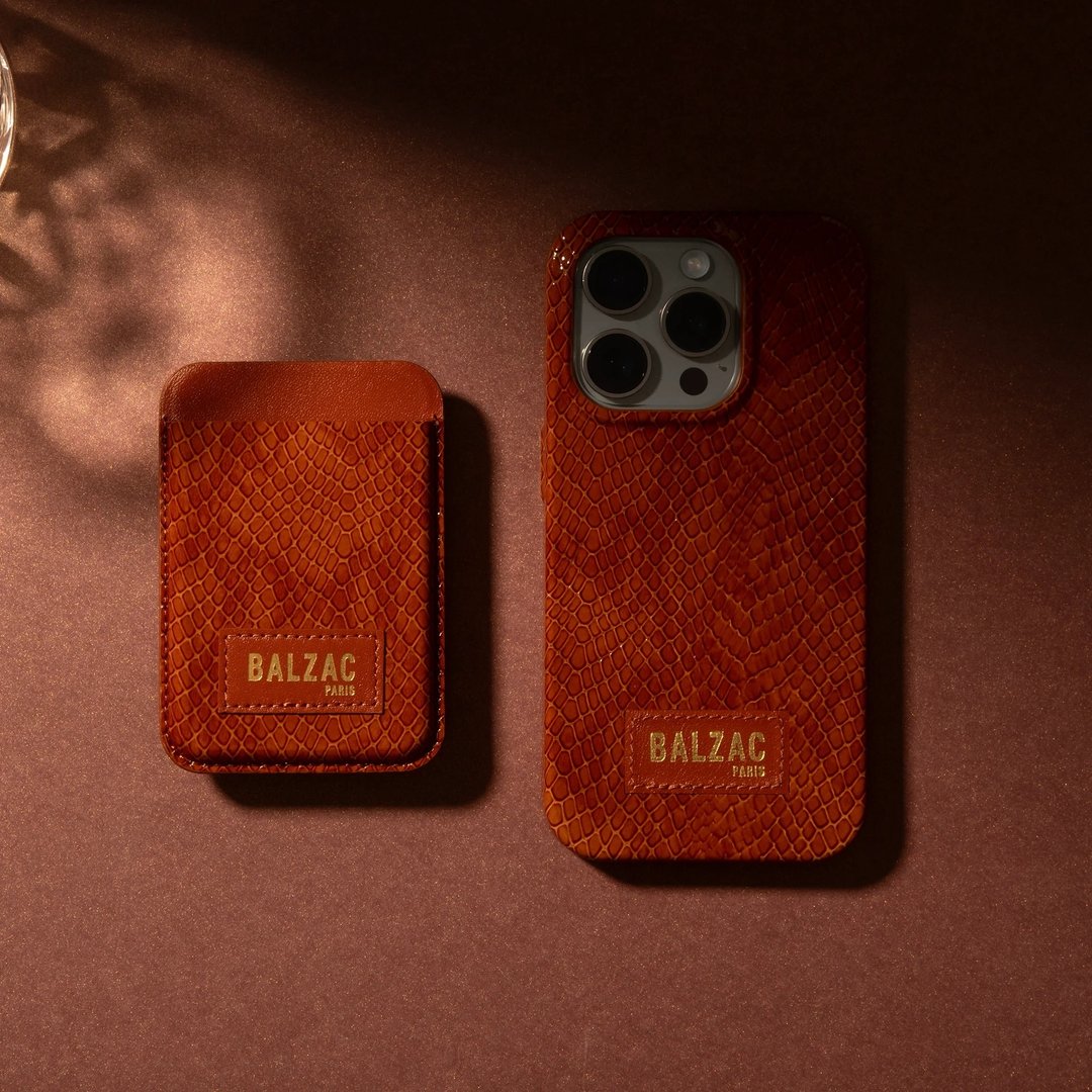 Native Union | BALZAC联名压纹皮革手机壳 iPhone16Pro 16ProMax - 手机壳/手机套 - 真皮 咖啡色