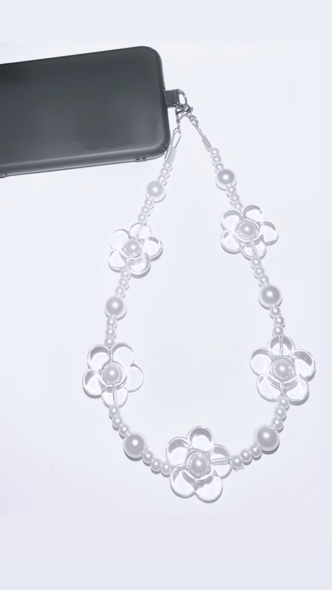 DearBell 原创花花电话链/电话绳/手机绳/1 绳 5 用 - 挂绳/吊绳 - 树脂 透明