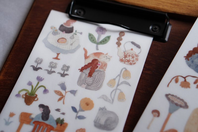 转印贴 - 孤色调  Ivy Snow - 贴纸 - 塑料 白色