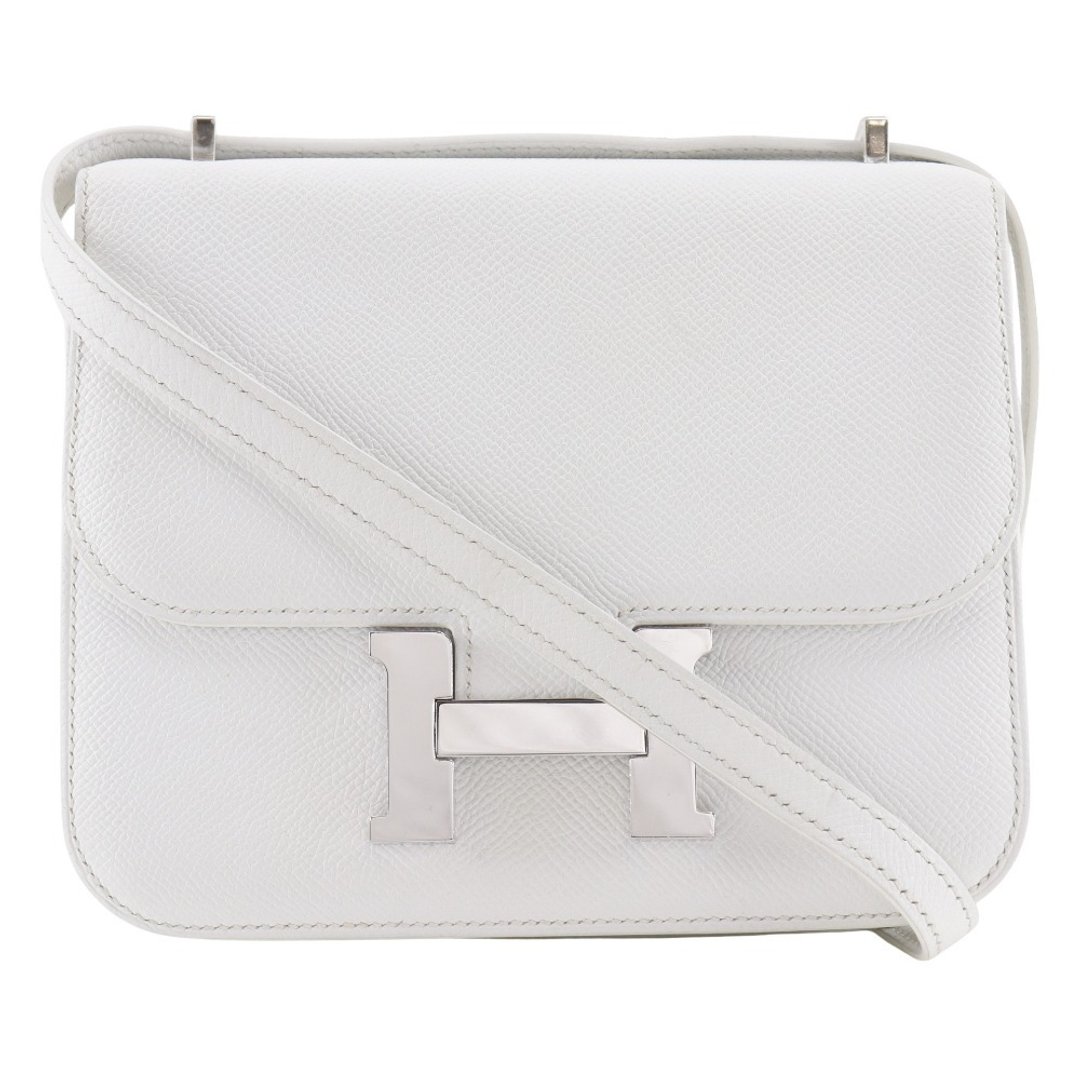 【日本直送】爱马仕 HERMES Constance mini 18 肩背包 Epsom 牛皮 X 贵宾【二手品】 - 侧背包/斜挎包 - 真皮 白色
