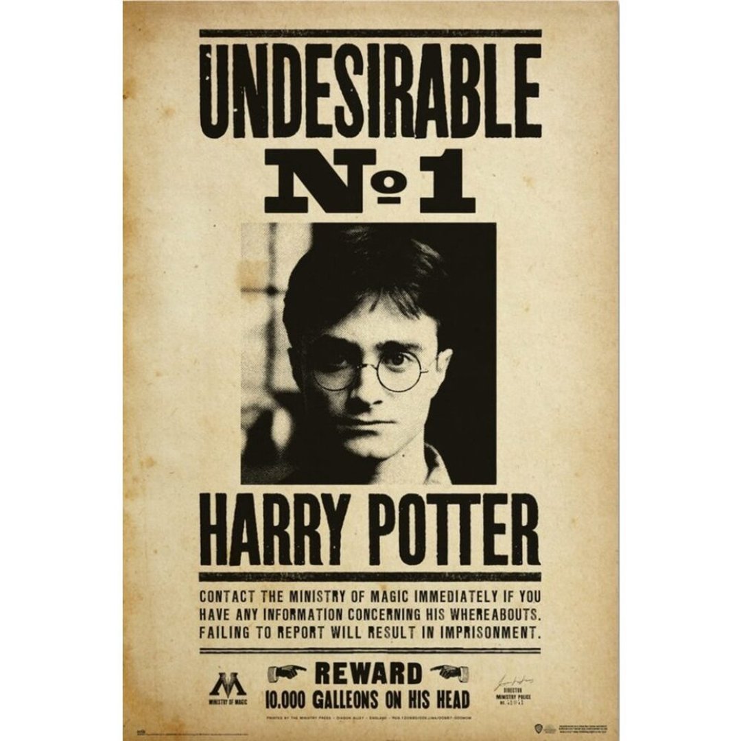 【哈利波特】头号不受欢迎人物通缉令海报/HARRY POTTER - 海报/装饰画/版画 - 纸 卡其色