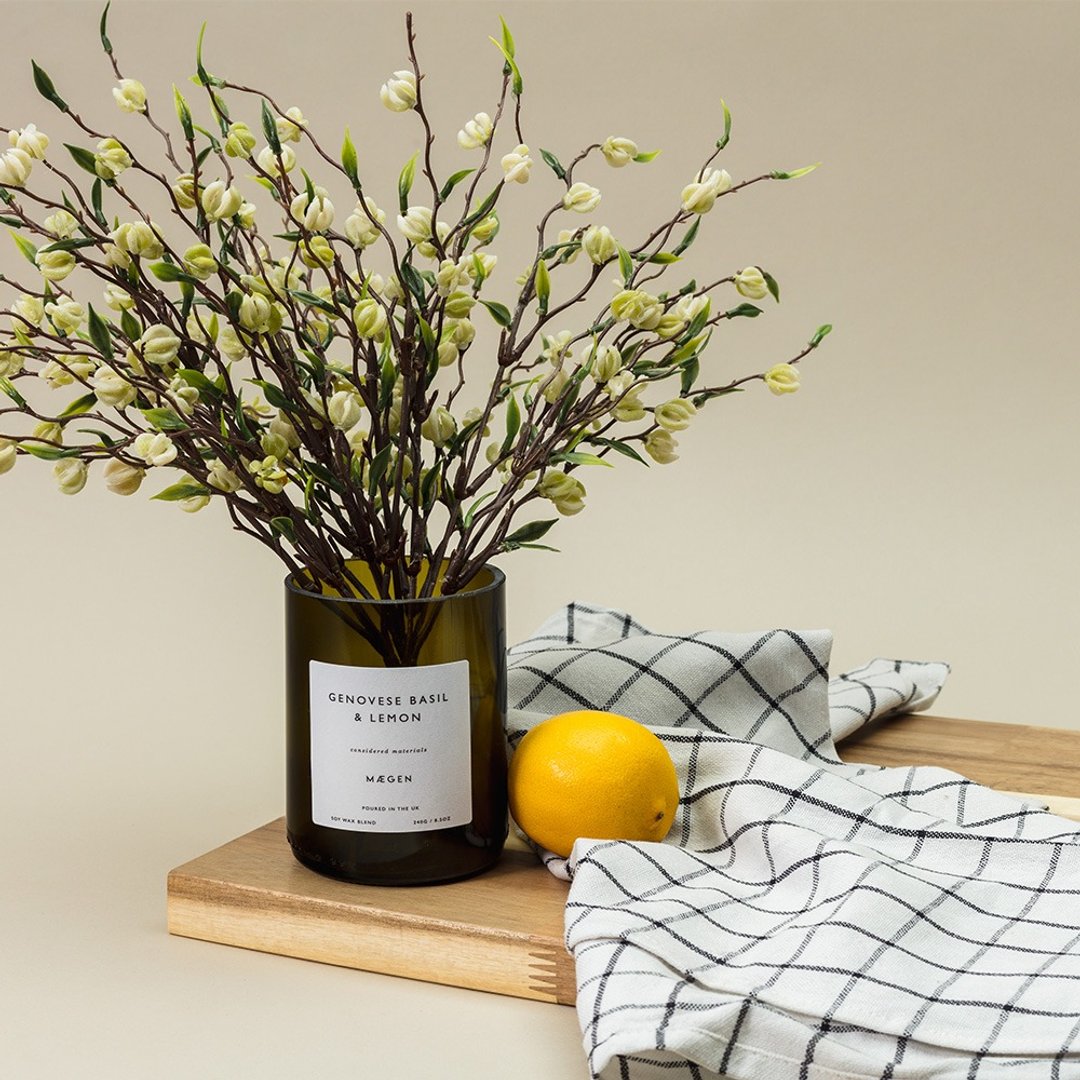 【英国 MÆGEN】Orchard蜡烛- 罗勒 & 柠檬 /240g - 蜡烛/烛台 - 玻璃 绿色