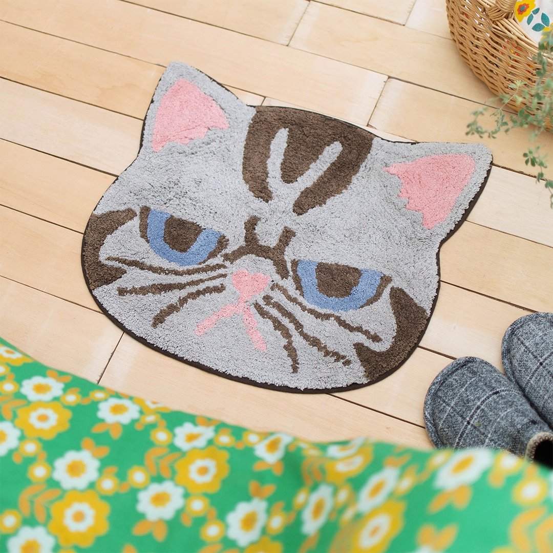 【预订】印度制 猫咪地毯 - 地垫/地毯 - 棉．麻 银色