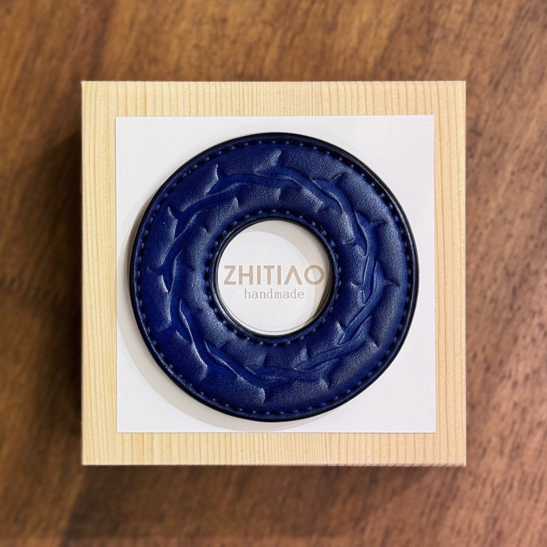 原创手工制作牛皮剑道刀镡 披荆斩棘 蓝色 剑锷 Tsuba - 运动配件 - 真皮 蓝色