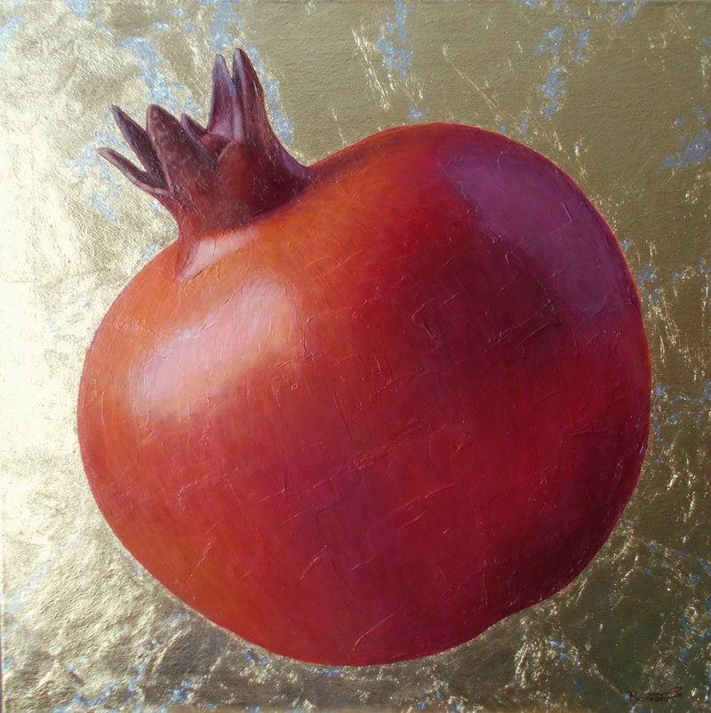 石榴画 红金壁画 印象派 水果 极简主义 - 墙贴/壁贴 - 其他材质 多色