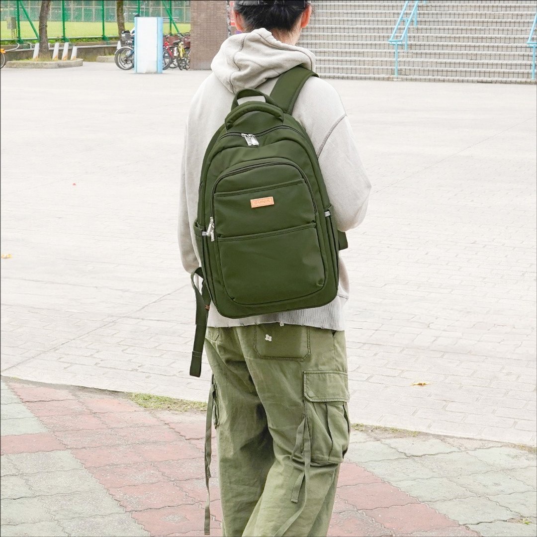 (海军绿)旅途必备大容量防RFID笔电后背包6111 - 后背包/双肩包 - 尼龙 绿色